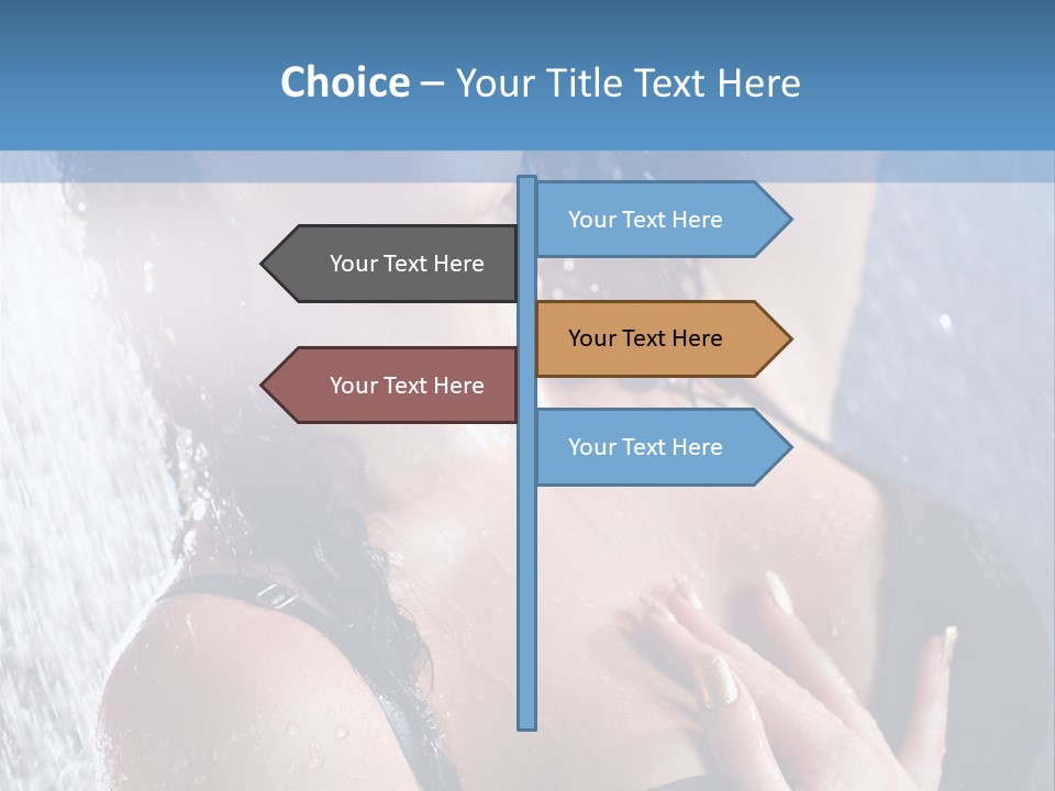 A Woman In A Black Bikini Posing Under A Shower PowerPoint Template