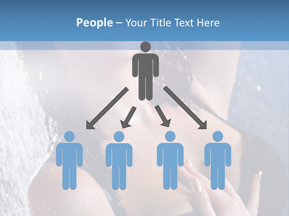 A Woman In A Black Bikini Posing Under A Shower PowerPoint Template