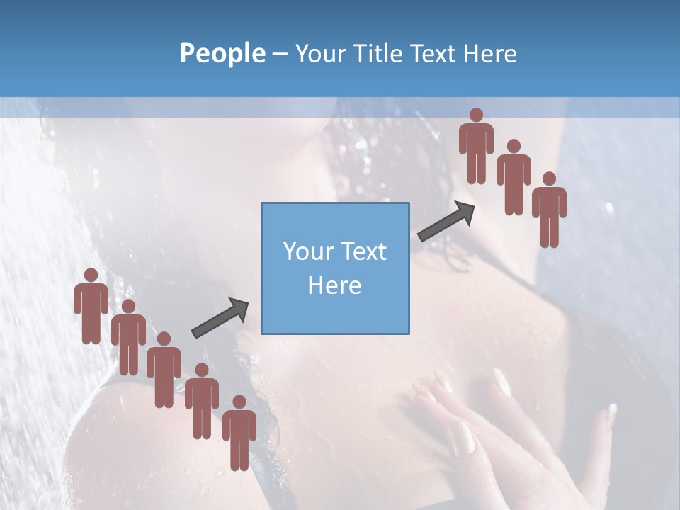 A Woman In A Black Bikini Posing Under A Shower PowerPoint Template