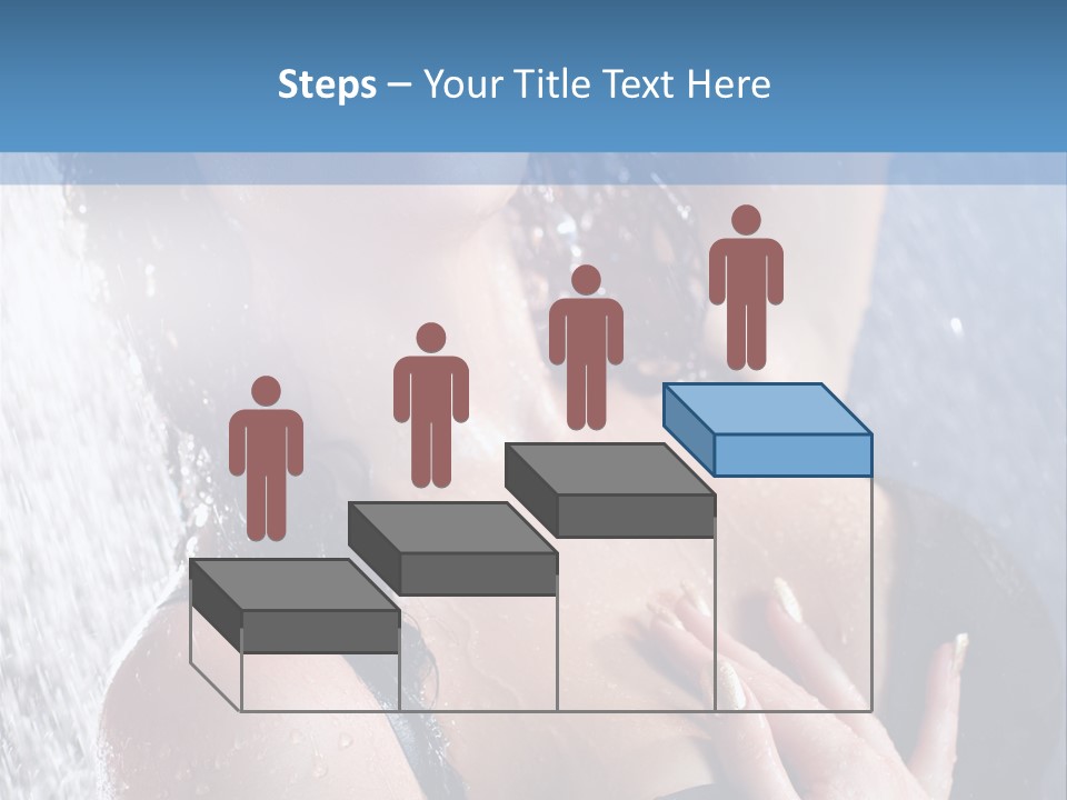 A Woman In A Black Bikini Posing Under A Shower PowerPoint Template