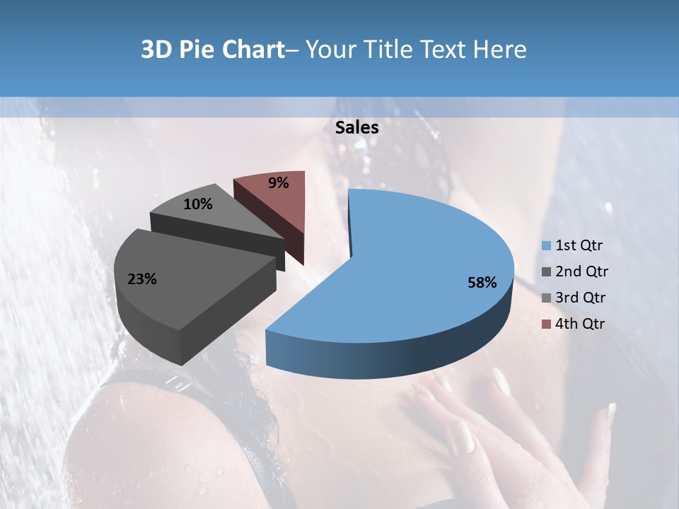 A Woman In A Black Bikini Posing Under A Shower PowerPoint Template