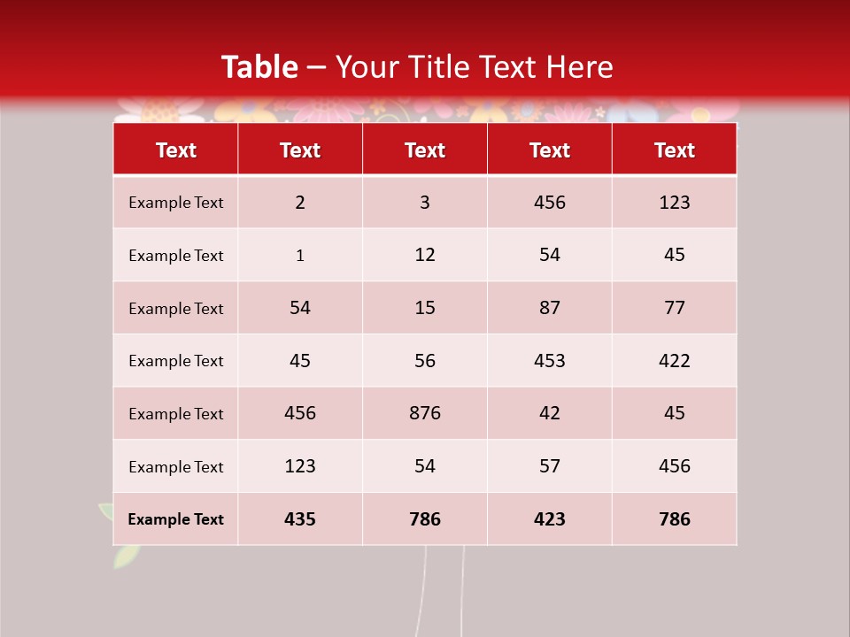 A Colorful Tree With Flowers On A Black And Red Background PowerPoint Template