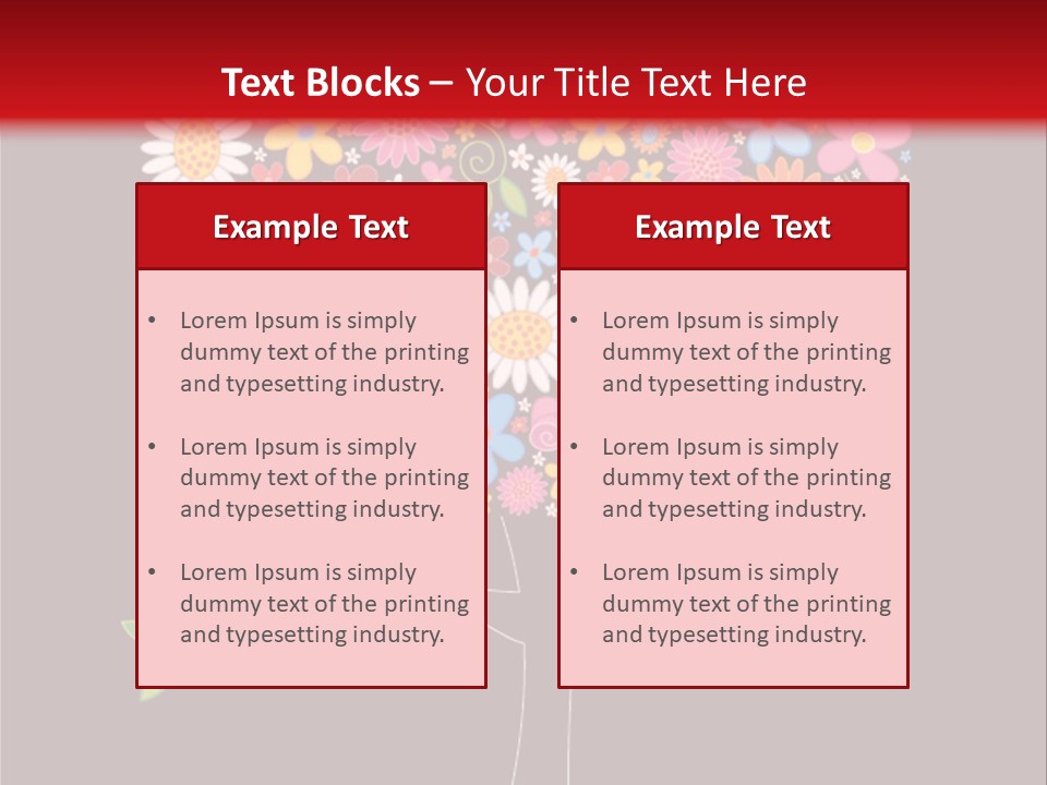 A Colorful Tree With Flowers On A Black And Red Background PowerPoint Template