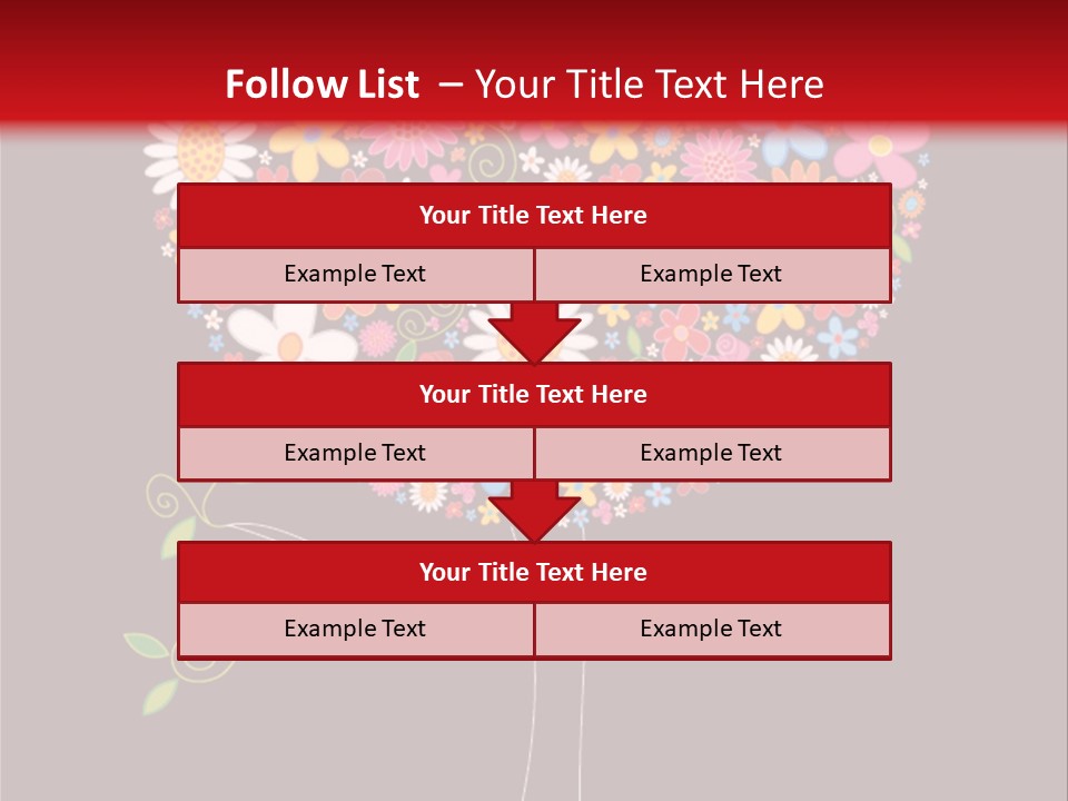 A Colorful Tree With Flowers On A Black And Red Background PowerPoint Template