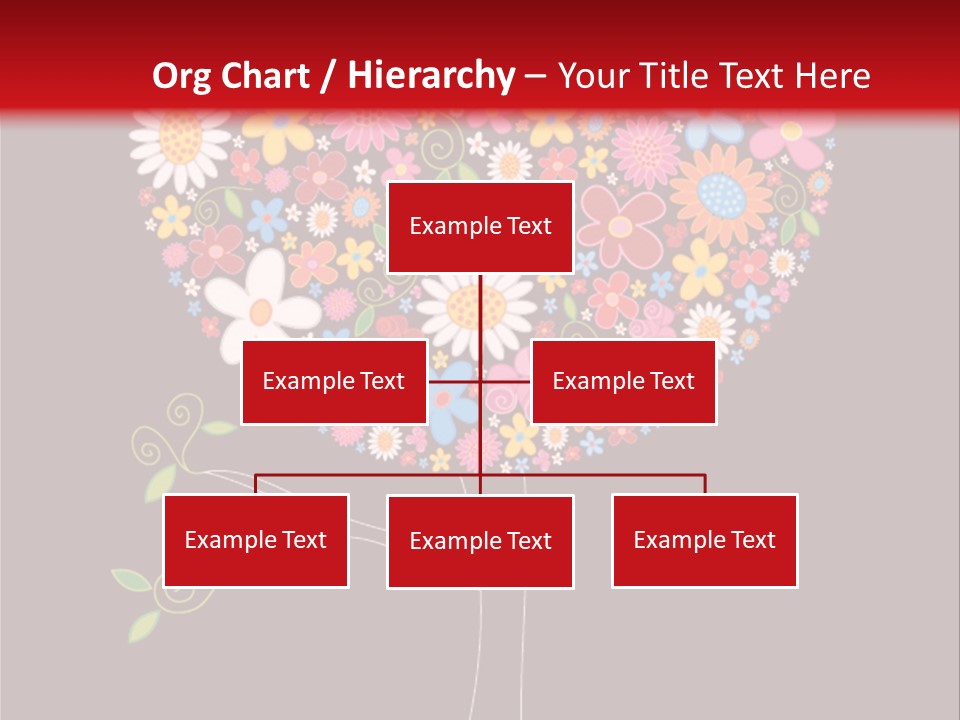 A Colorful Tree With Flowers On A Black And Red Background PowerPoint Template