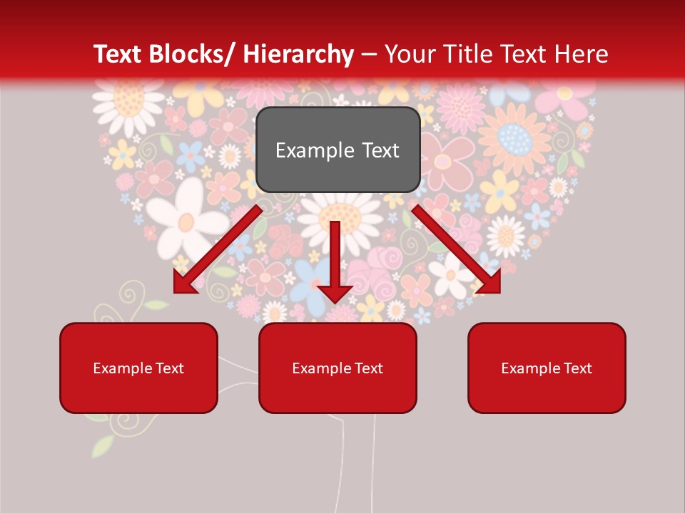 A Colorful Tree With Flowers On A Black And Red Background PowerPoint Template