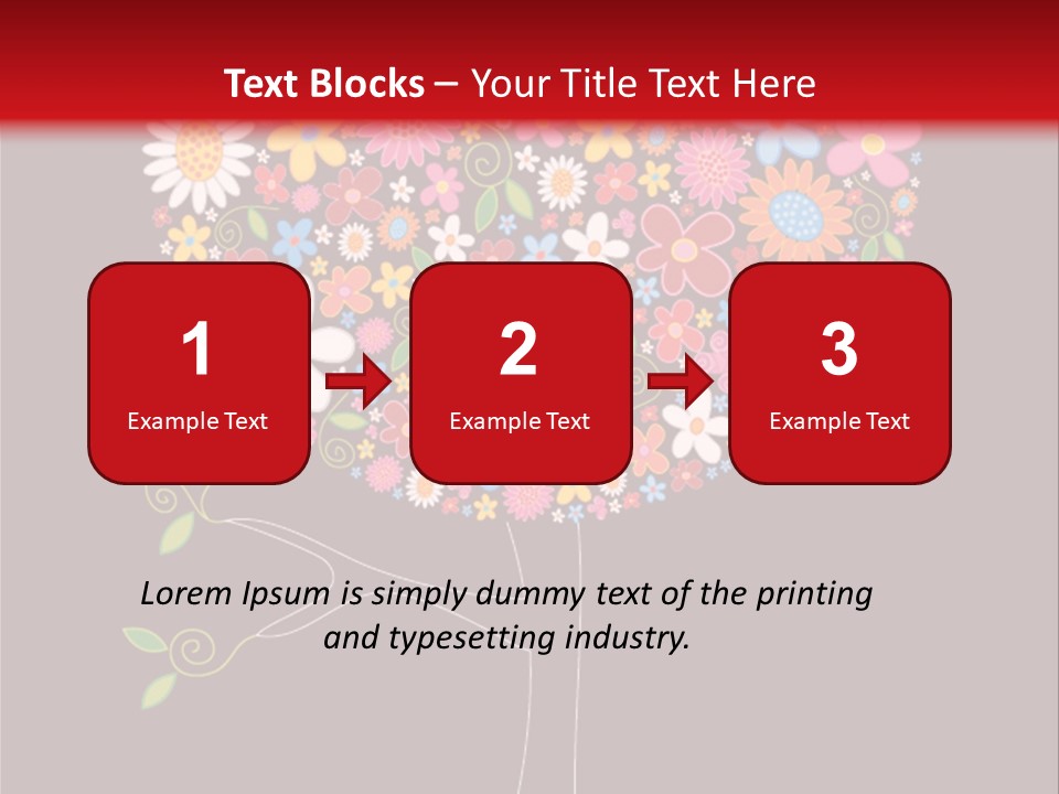 A Colorful Tree With Flowers On A Black And Red Background PowerPoint Template