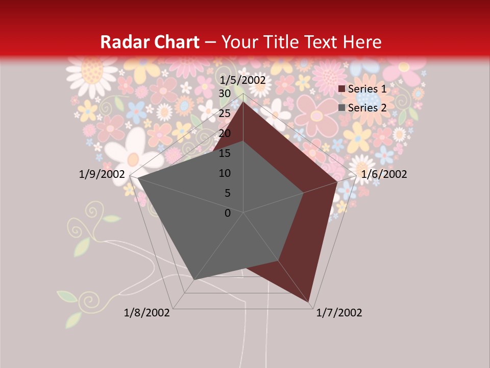 A Colorful Tree With Flowers On A Black And Red Background PowerPoint Template