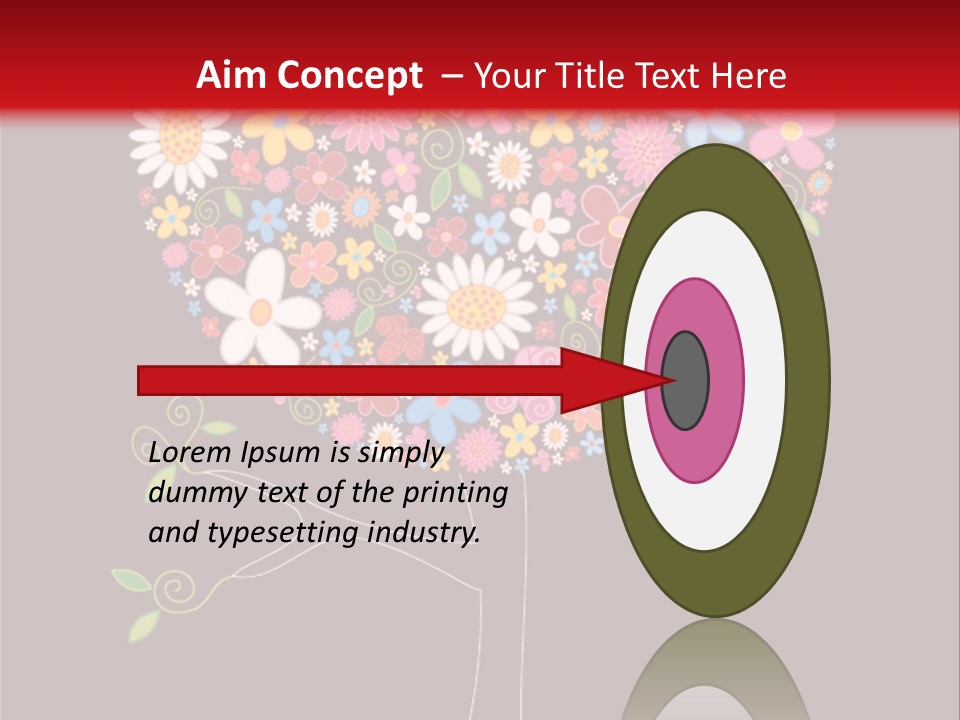 A Colorful Tree With Flowers On A Black And Red Background PowerPoint Template