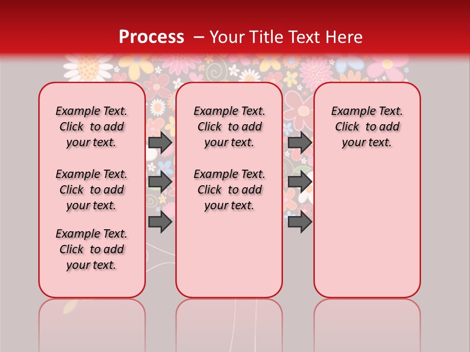A Colorful Tree With Flowers On A Black And Red Background PowerPoint Template