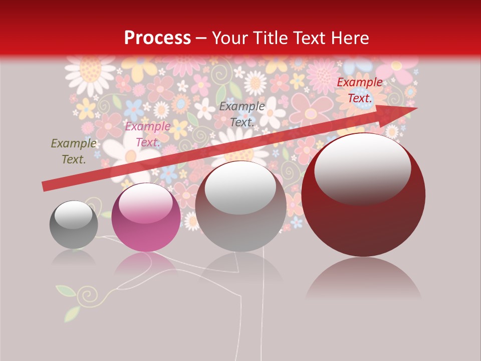 A Colorful Tree With Flowers On A Black And Red Background PowerPoint Template