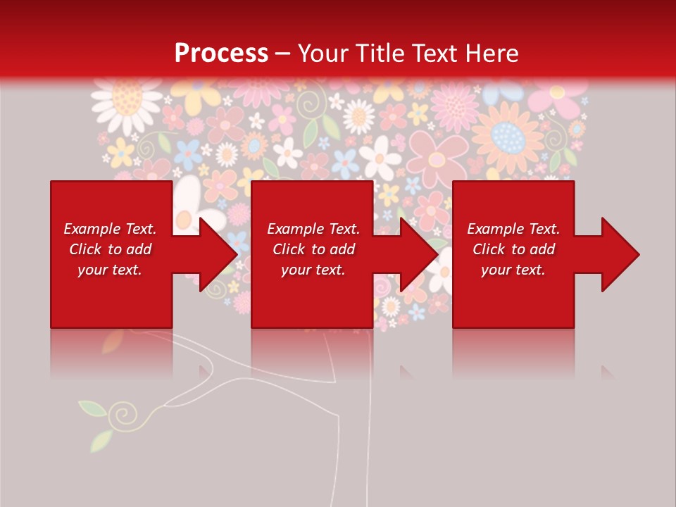 A Colorful Tree With Flowers On A Black And Red Background PowerPoint Template