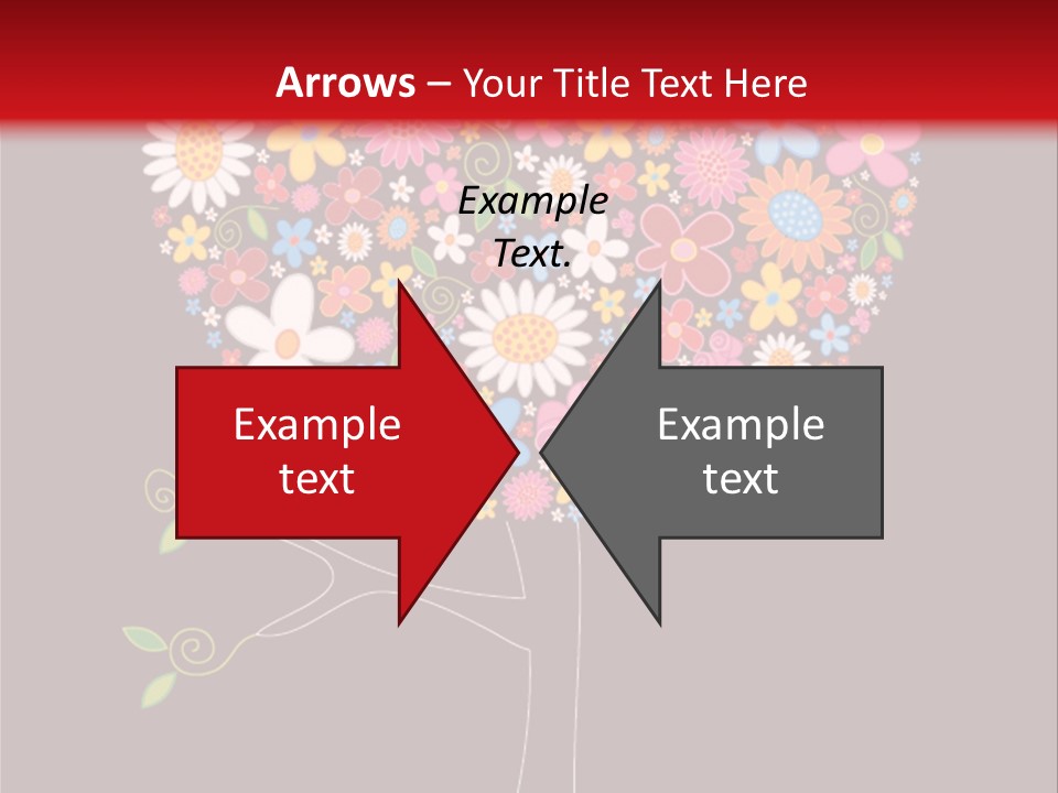 A Colorful Tree With Flowers On A Black And Red Background PowerPoint Template