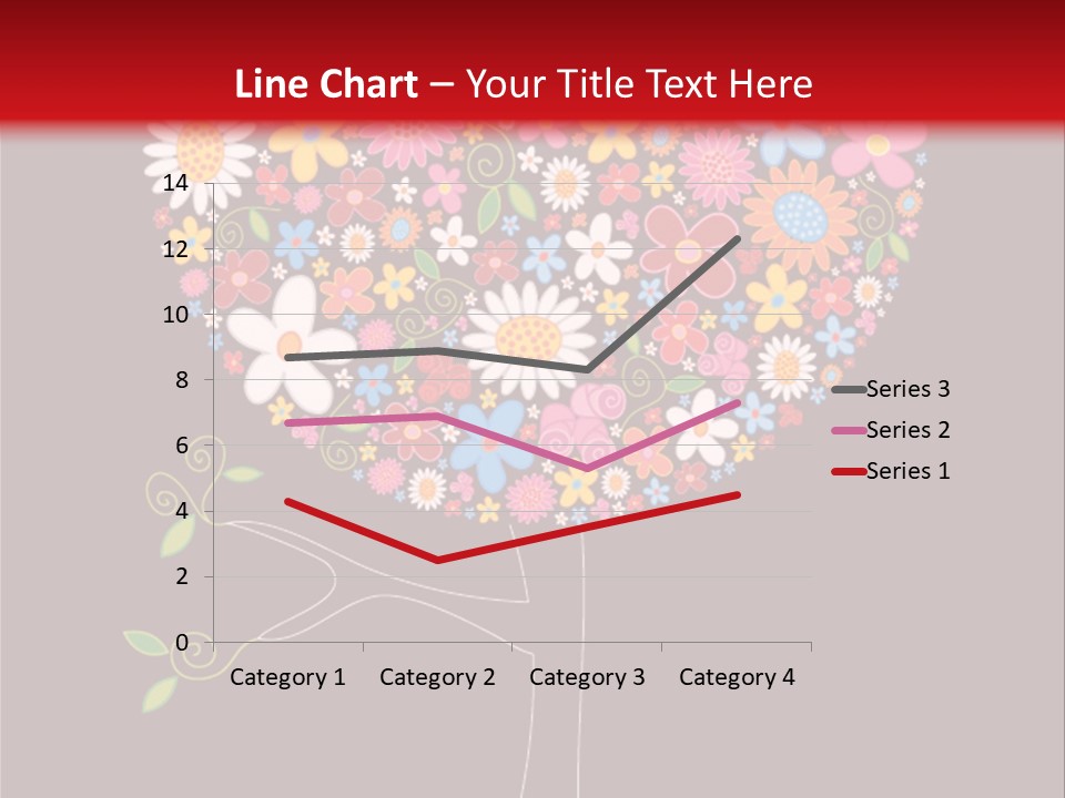A Colorful Tree With Flowers On A Black And Red Background PowerPoint Template
