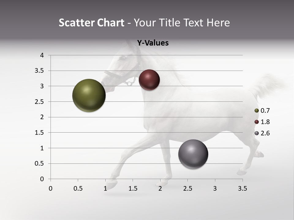 A White Horse Galloping On A Gray Background PowerPoint Template
