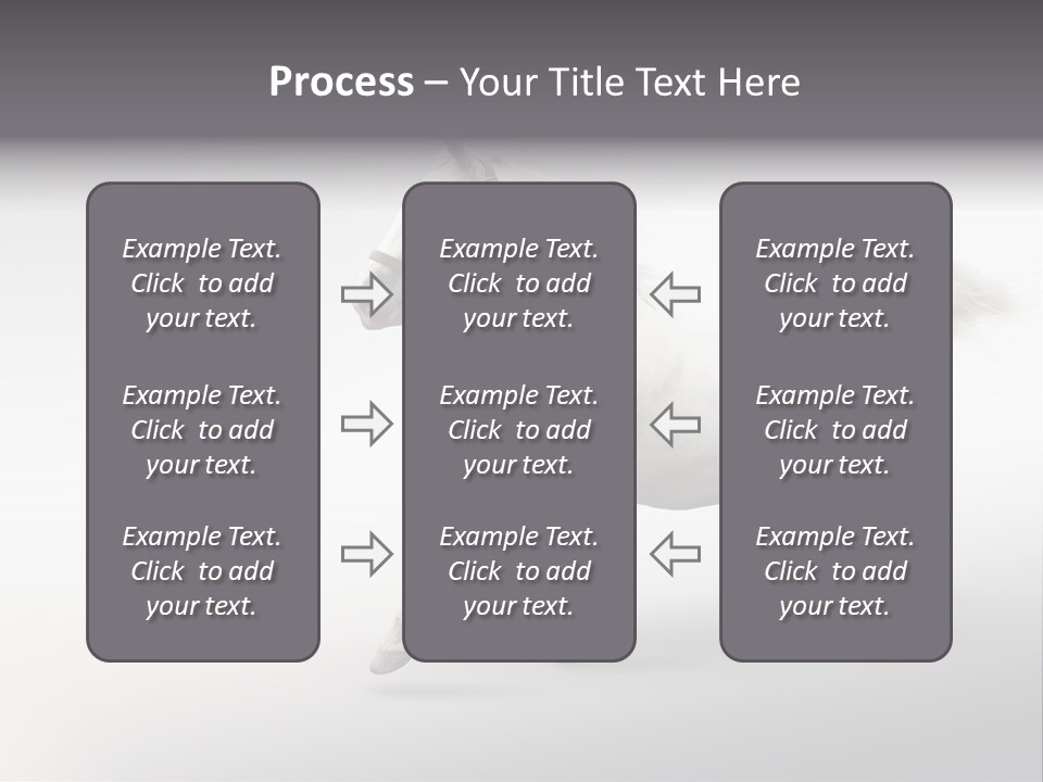 A White Horse Galloping On A Gray Background PowerPoint Template
