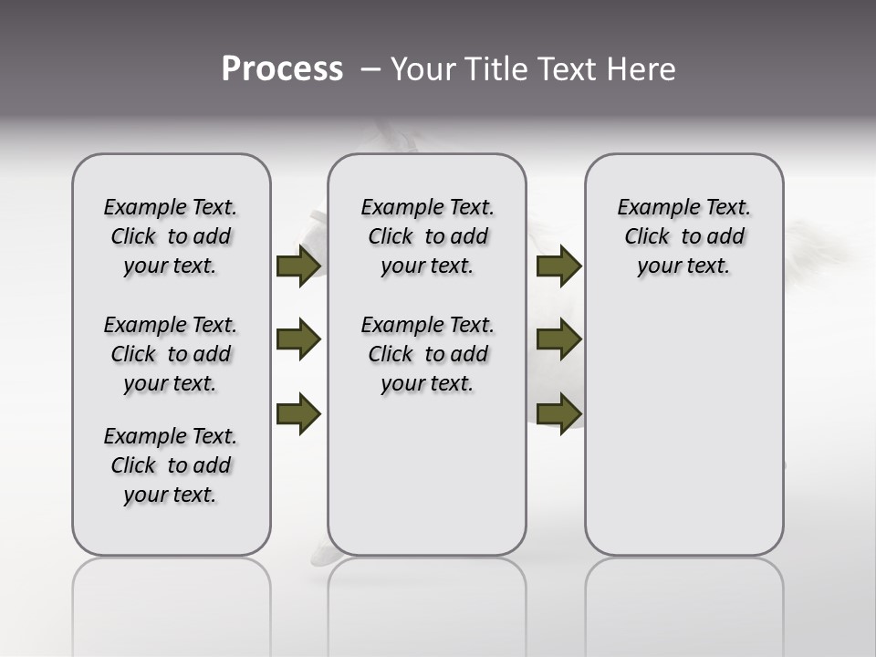 A White Horse Galloping On A Gray Background PowerPoint Template