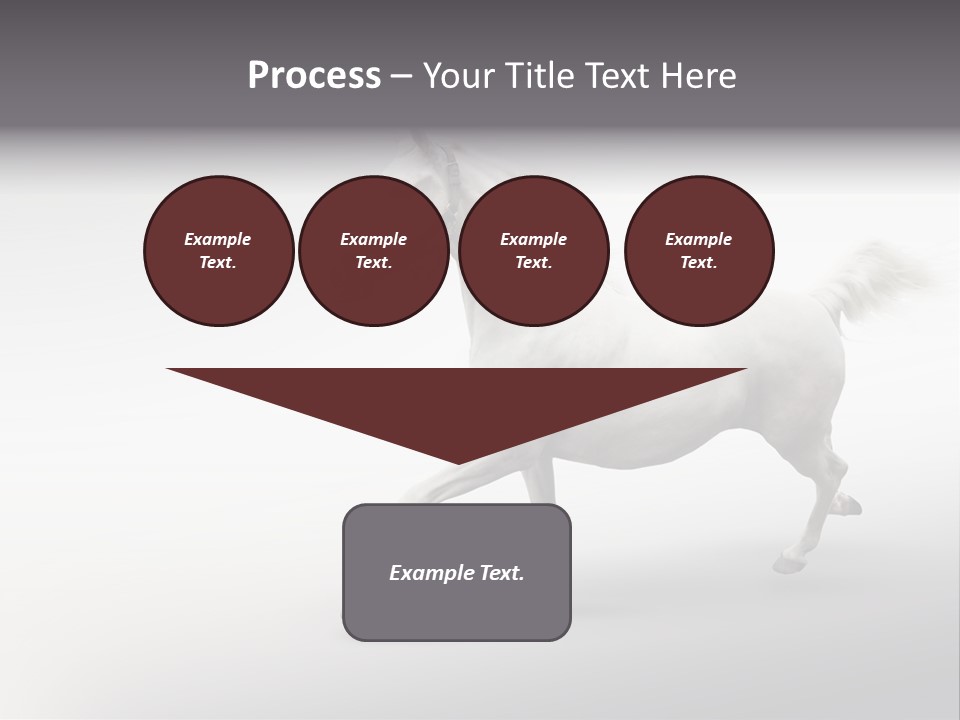 A White Horse Galloping On A Gray Background PowerPoint Template