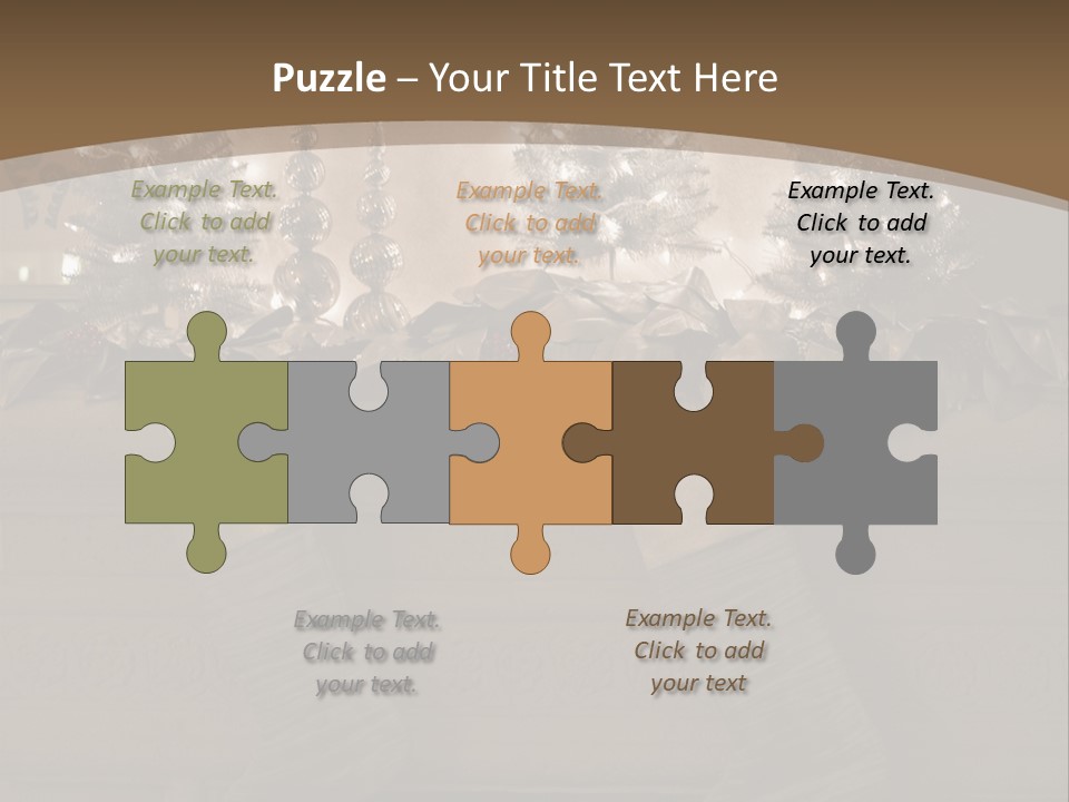 Ornaments Fireplace Mantle PowerPoint Template