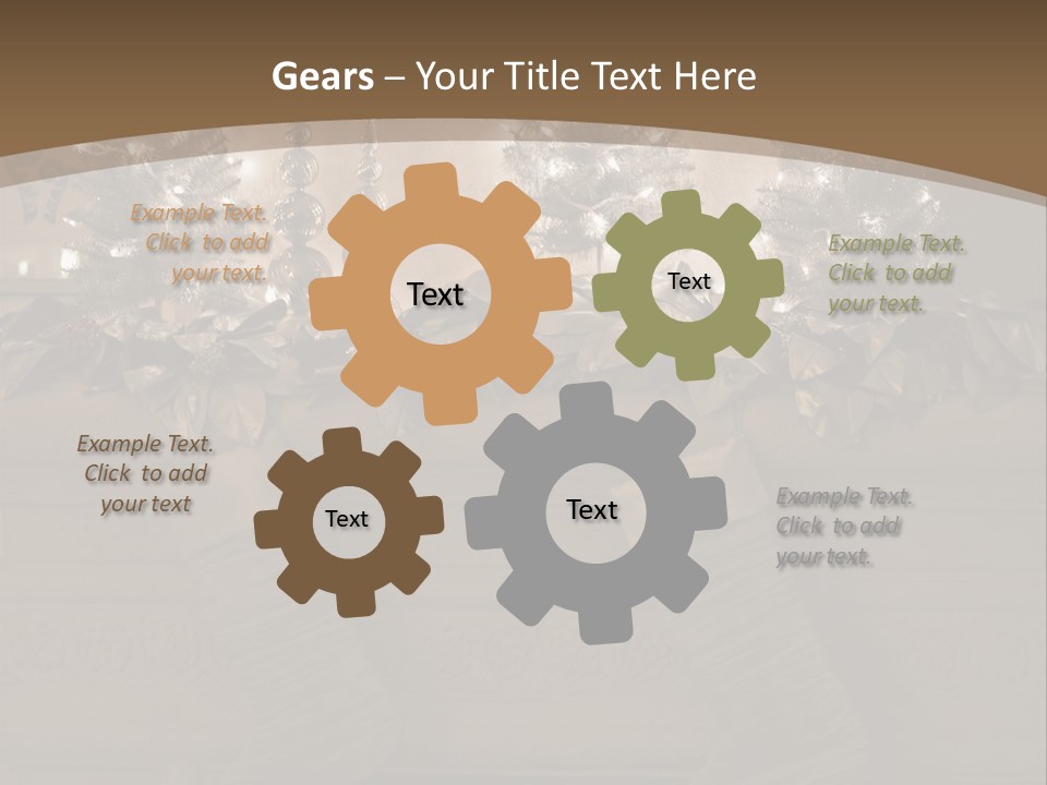 Ornaments Fireplace Mantle PowerPoint Template