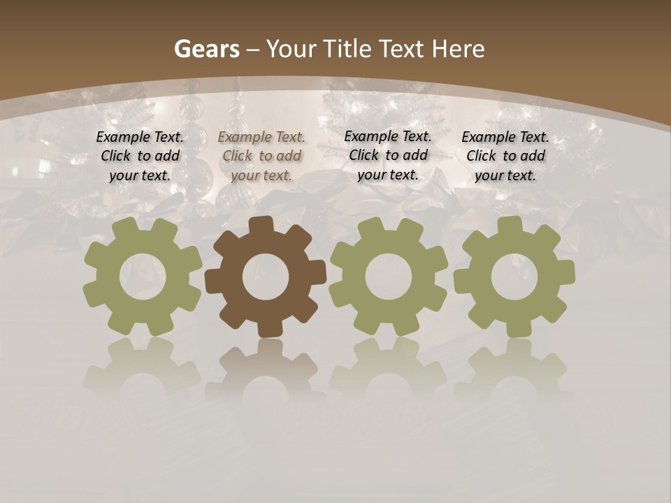 Ornaments Fireplace Mantle PowerPoint Template