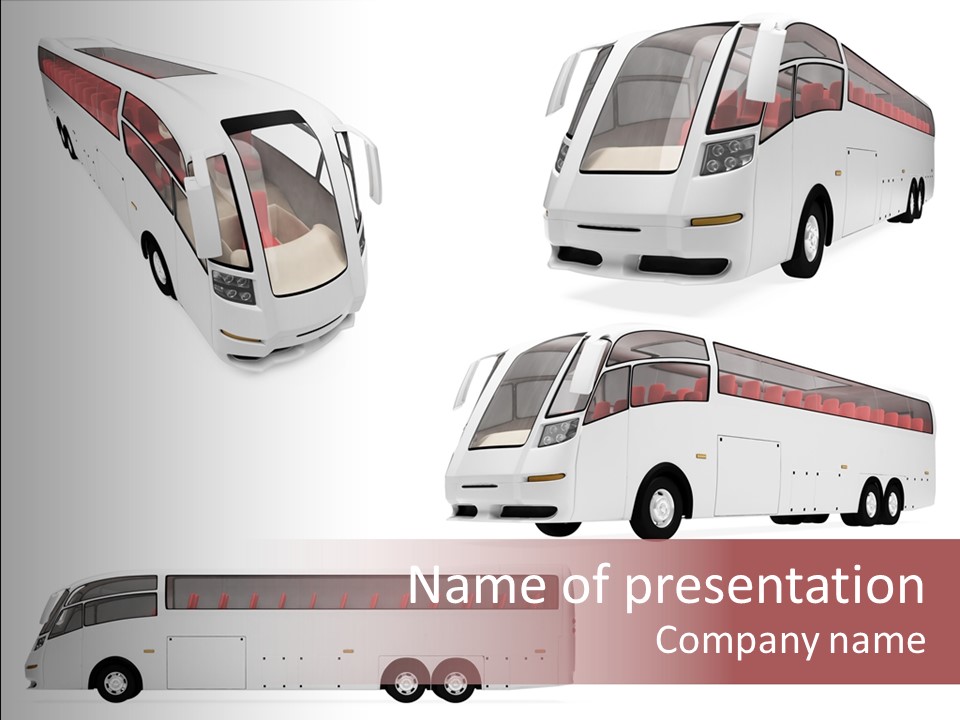 Passagers Automobile Bus PowerPoint Template