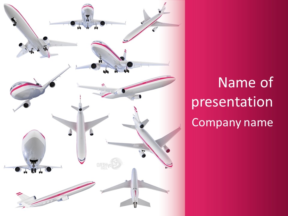 White Objects Transport PowerPoint Template