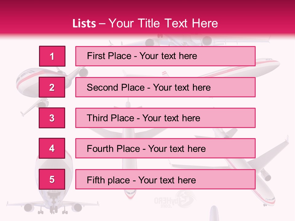 White Objects Transport PowerPoint Template