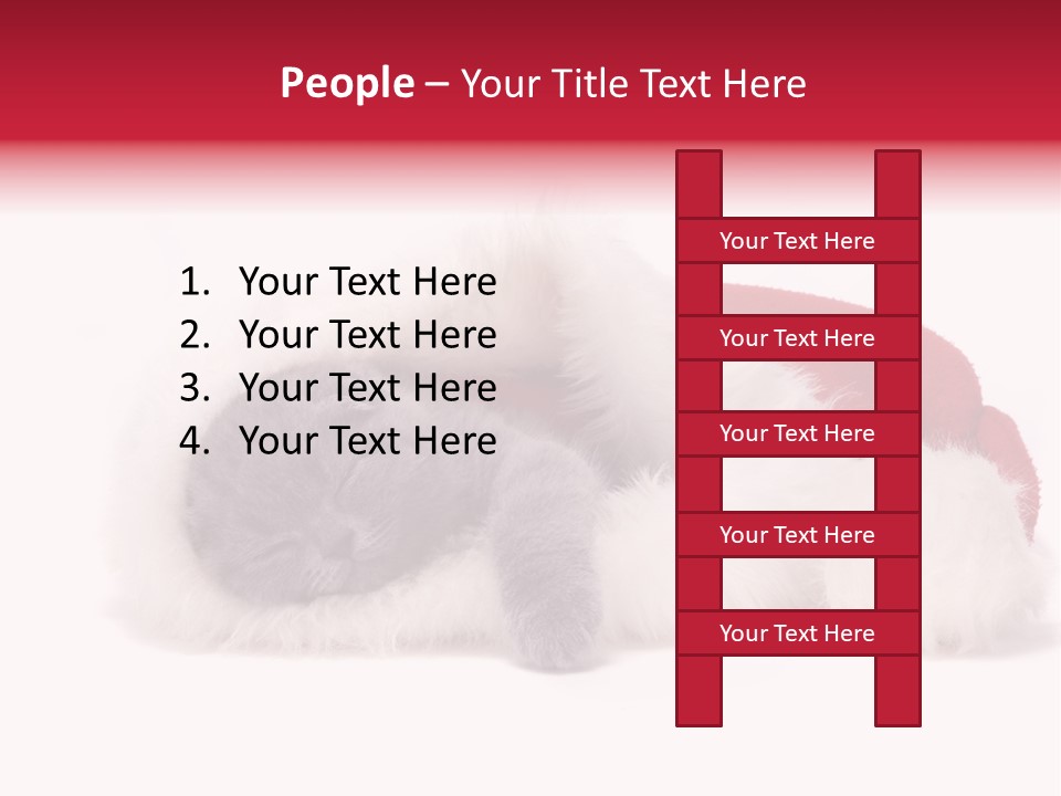 Mammal Kitty Santa PowerPoint Template