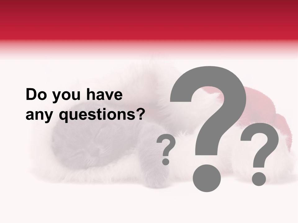 Mammal Kitty Santa PowerPoint Template