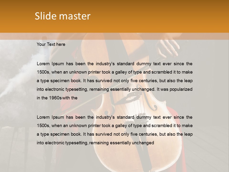 Bow Dark Cellist PowerPoint Template