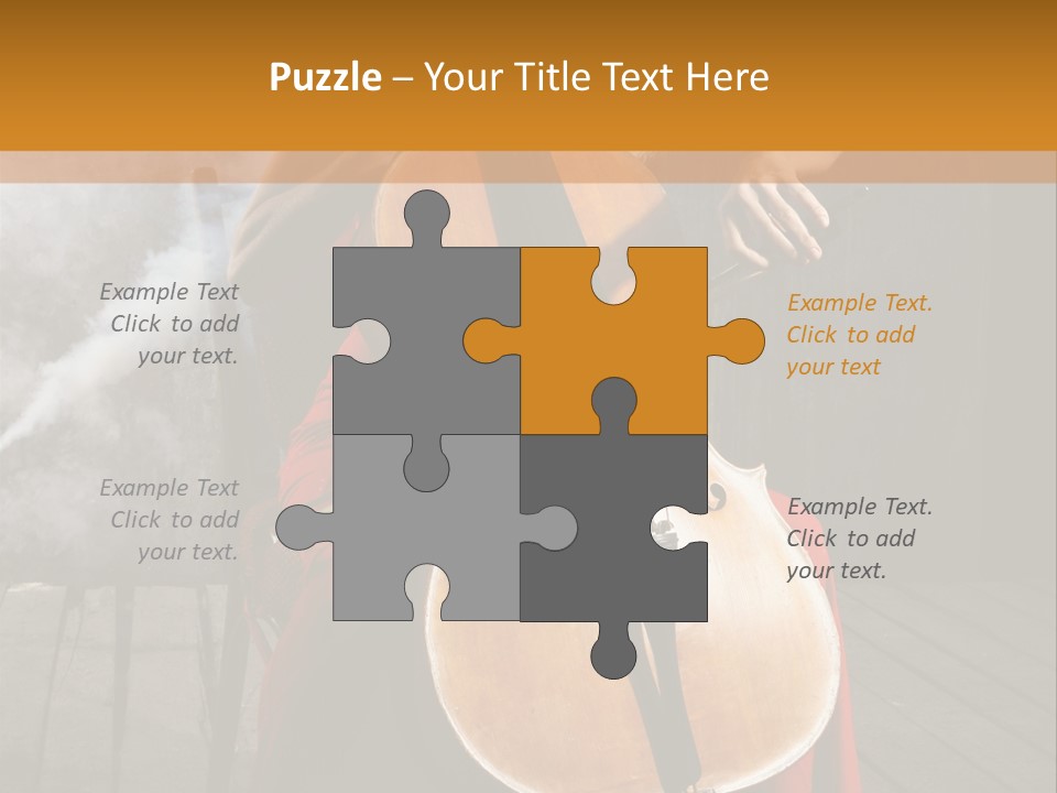 Bow Dark Cellist PowerPoint Template