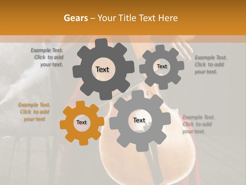 Bow Dark Cellist PowerPoint Template