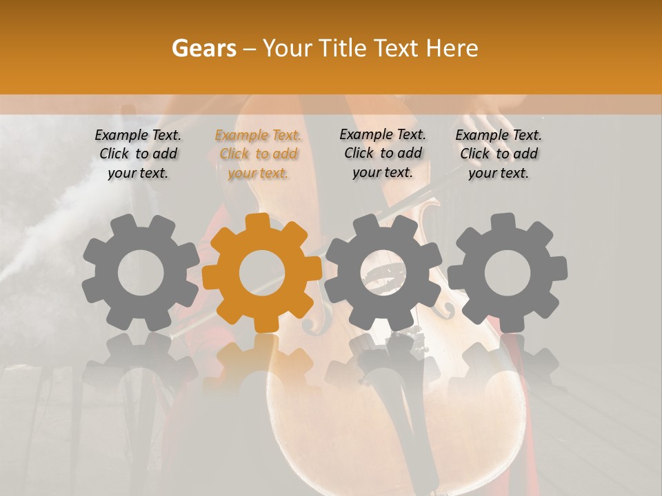 Bow Dark Cellist PowerPoint Template