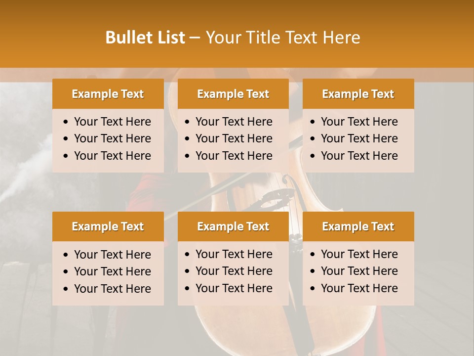 Bow Dark Cellist PowerPoint Template