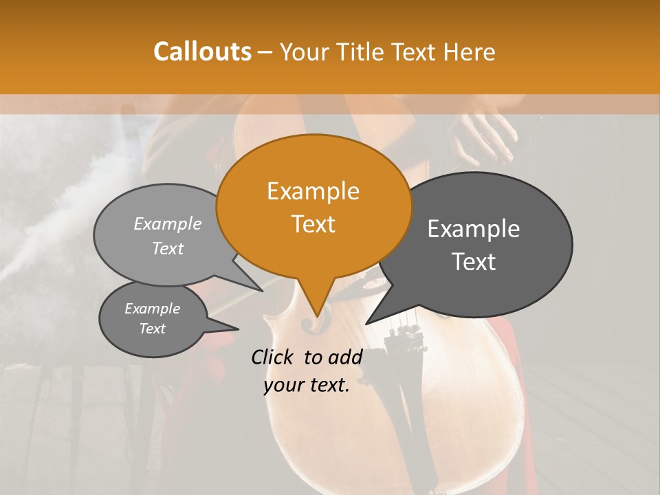 Bow Dark Cellist PowerPoint Template