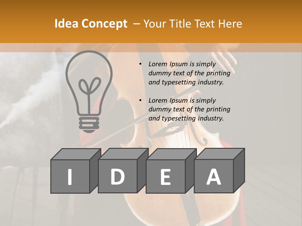 Bow Dark Cellist PowerPoint Template