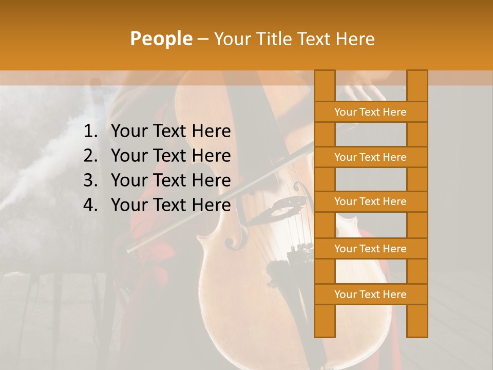 Bow Dark Cellist PowerPoint Template