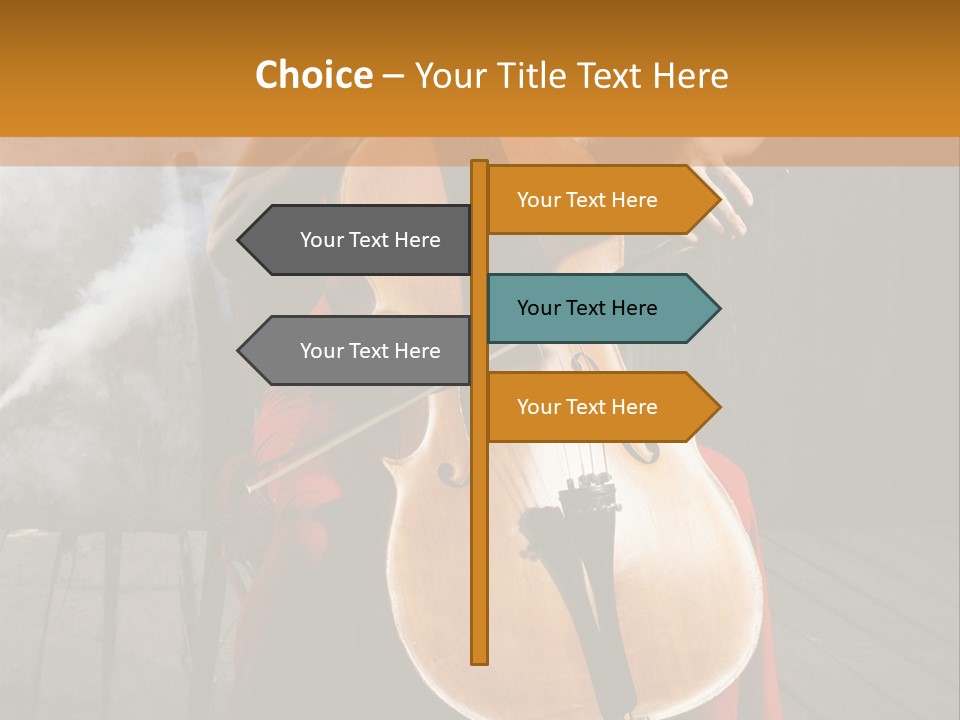 Bow Dark Cellist PowerPoint Template