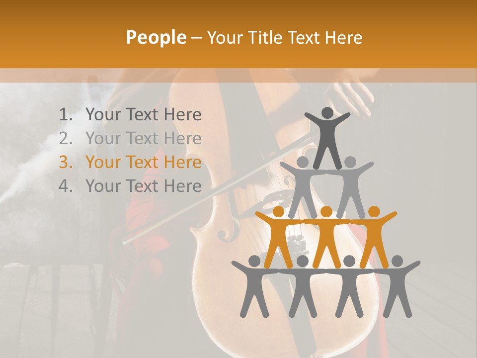 Bow Dark Cellist PowerPoint Template