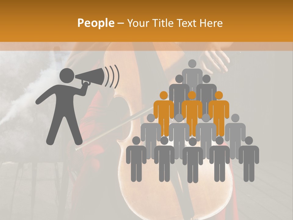 Bow Dark Cellist PowerPoint Template