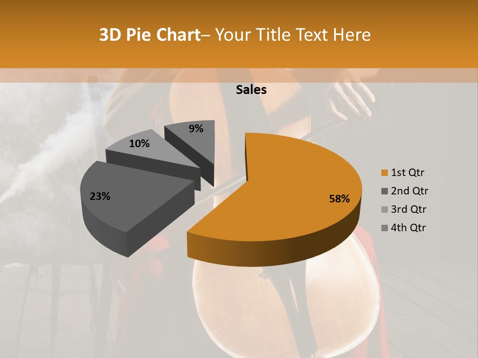 Bow Dark Cellist PowerPoint Template