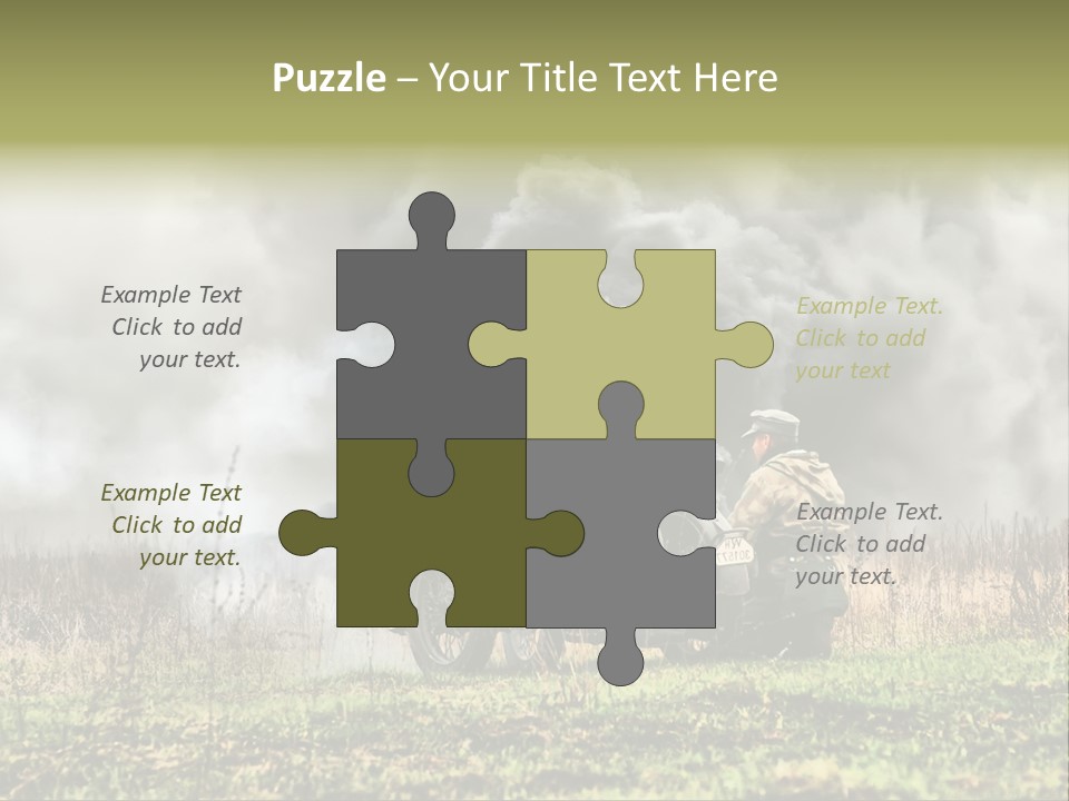 A Couple Of Men Riding On The Back Of A Motorcycle PowerPoint Template