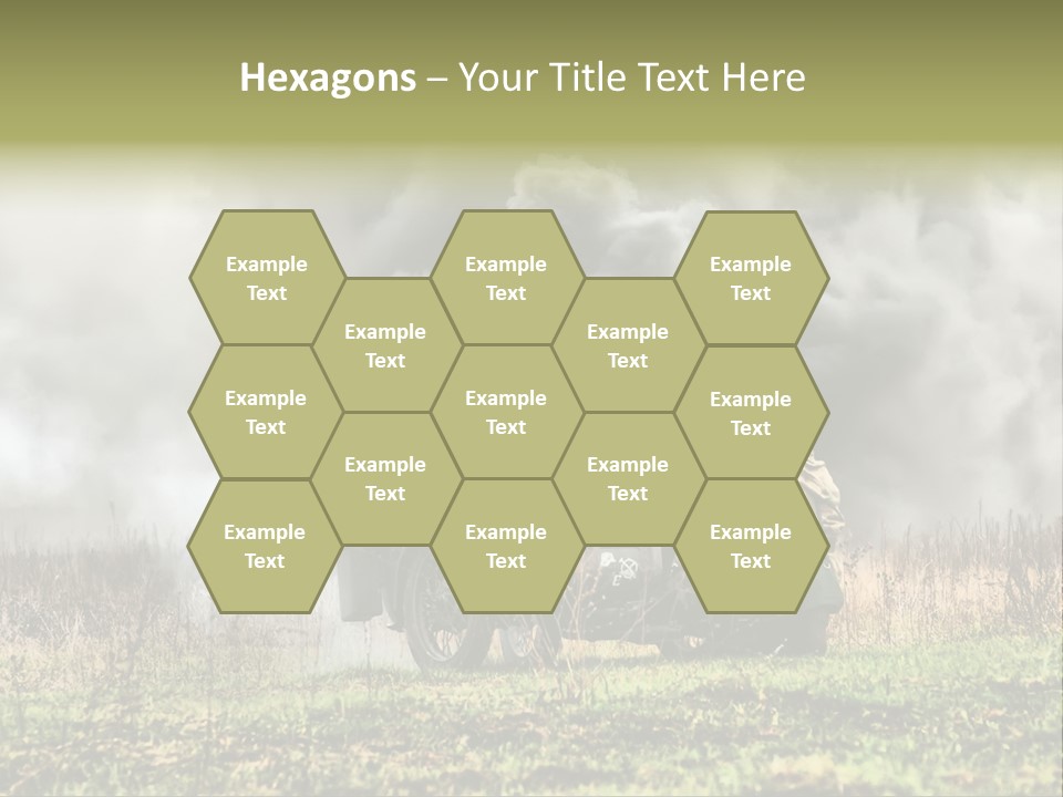 A Couple Of Men Riding On The Back Of A Motorcycle PowerPoint Template