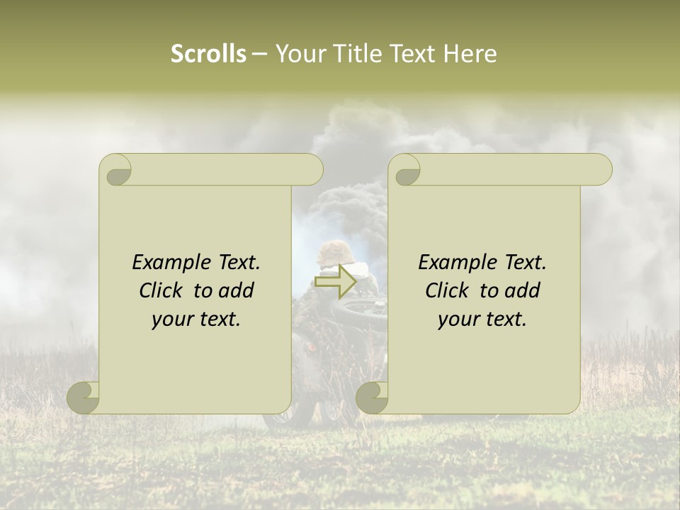 A Couple Of Men Riding On The Back Of A Motorcycle PowerPoint Template