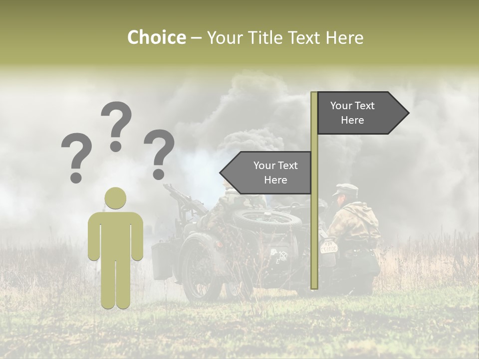 A Couple Of Men Riding On The Back Of A Motorcycle PowerPoint Template