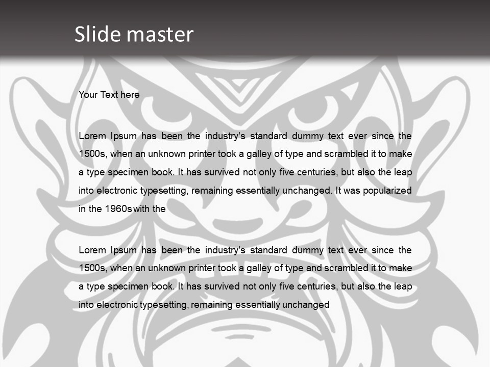 A Black And White Image Of A Demon Face PowerPoint Template