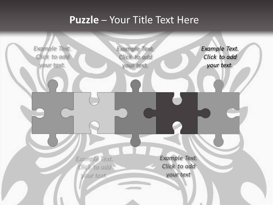 A Black And White Image Of A Demon Face PowerPoint Template