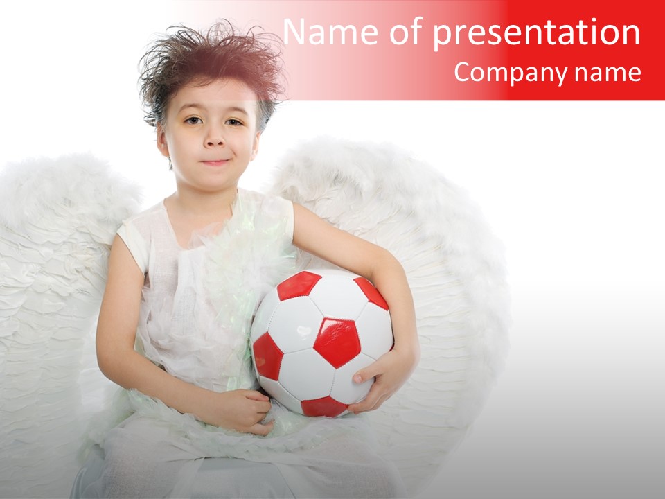 Child Wings Boy PowerPoint Template