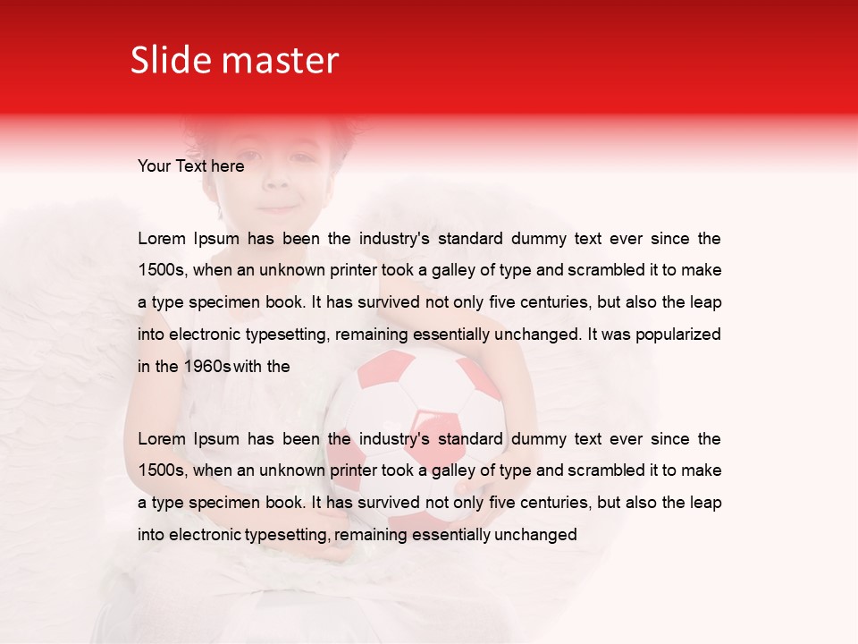 Child Wings Boy PowerPoint Template